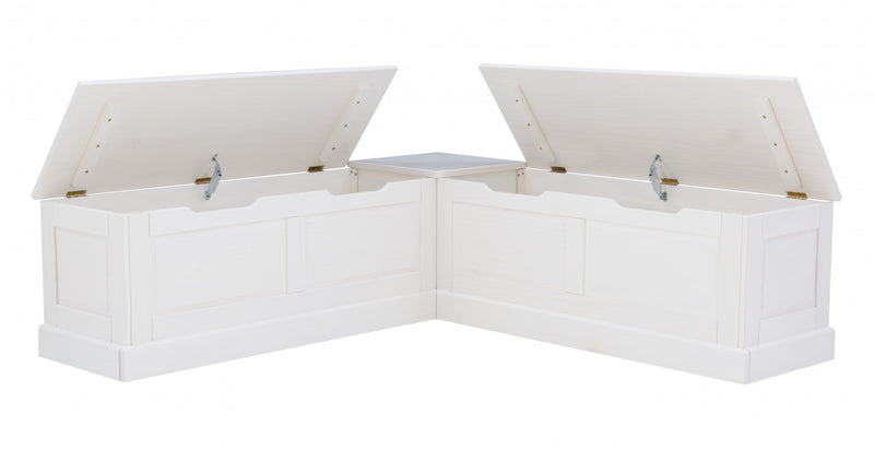 Banc de salle à manger en coin Tobin sans dossier - blanc