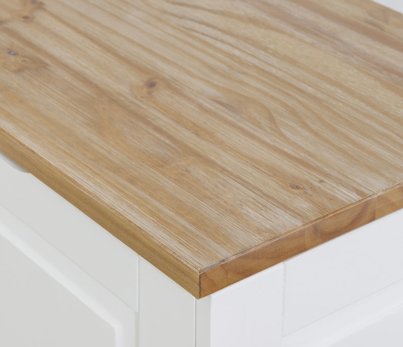 Banc de salle à manger en coin Tobin sans dossier - naturel et blanc