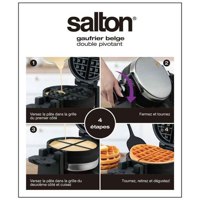 Gaufrier belge double pivotant Salton