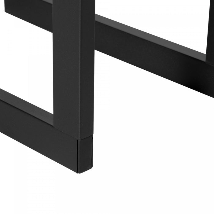 Homcom Support A Bois De Chauffage Avec Poignees Et Capacite De Poids De 220 Lbs, Noir