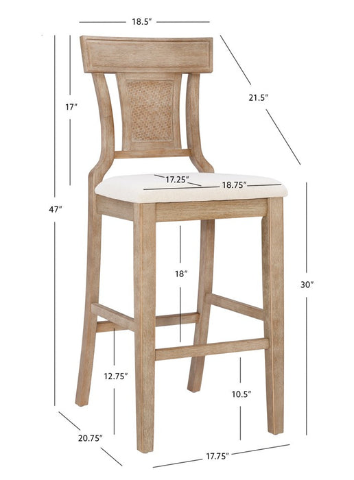 Tabouret bar Rylan en tissu - naturel