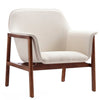 Fauteuil d’appoint Miller de Manhattan Comfort en lin tissé - crème et noyer