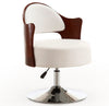 Fauteuil d’appoint pivotant Bopper de Manhattan Comfort à hauteur réglable en chrome poli et en similicuir - blanc