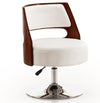 Chaise d’appoint pivotante Salon de Manhattan Comfort à hauteur réglable en chrome poli et en similicuir - blanche
