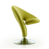 Fauteuil d’appoint pivotant Curl de Manhattan Comfort en chrome poli et en mélange de laine - vert