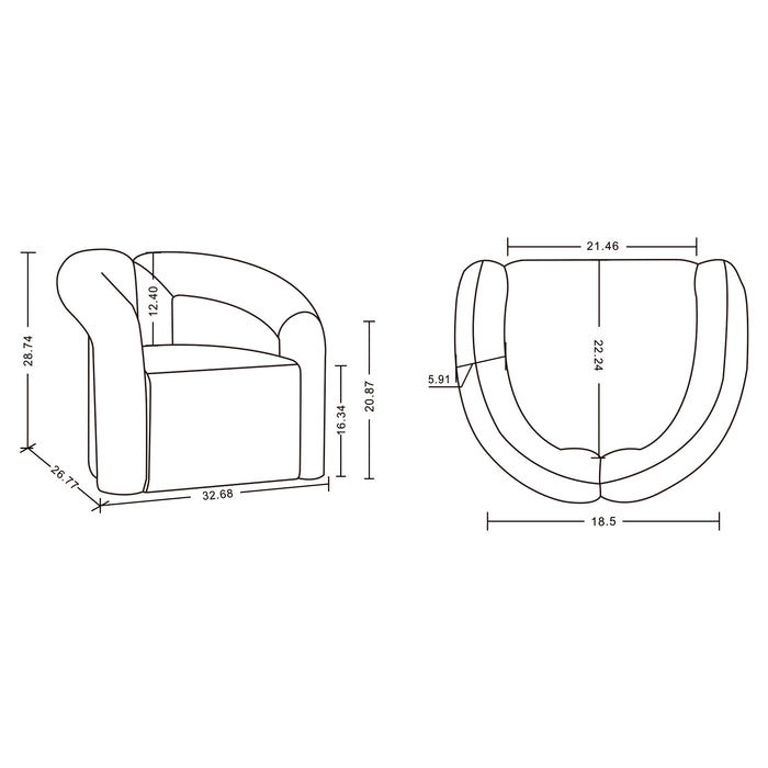 Chaise d’appoint moderne Darian de Manhattan Comfort en chenille - grise