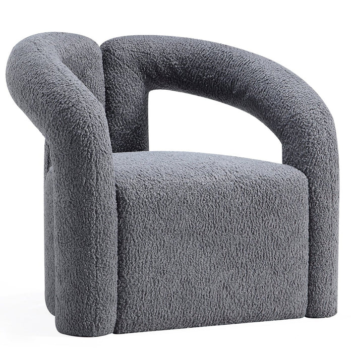 Chaise d’appoint moderne Darian de Manhattan Comfort en chenille - grise