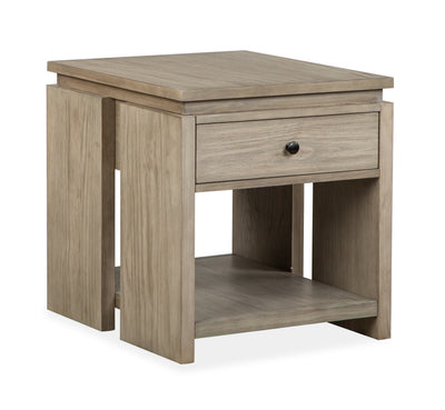 Addams 22" End Table with Storage - Stone Harbor Grey |Table de bout Addams de 22 po avec rangement - gris Stone Harbor