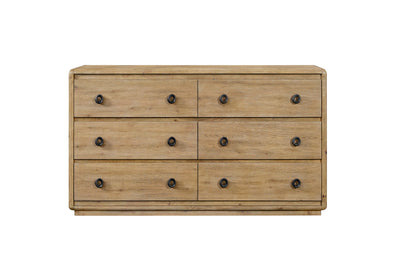 Austin Bedroom 6-Drawer Dresser, 66"W x 38"H - Natural Oak Brown | Commode de chambre à coucher Austin de 66 po (L) x 38 po (H) à 6 tiroirs - brun chêne naturel