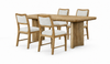 Ensemble de salle à manger Austin 5 pièces avec table de 84 po (L) et 4 chaises - taupe et brun chêne naturel