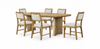 Ensemble de salle à manger Austin 7 pièces avec table de 84 po (L) et 6 chaises - taupe et brun chêne naturel