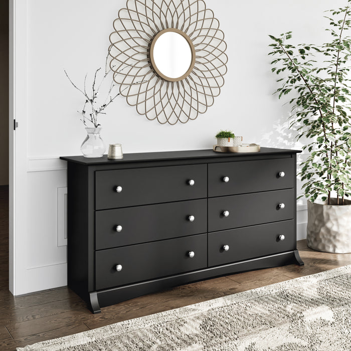 Commode Jade à 6 tiroirs - noire