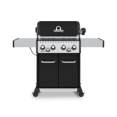 Broil King Baron™ 490 Pro Natural Gas Grill with Side Burner & Rear Rotisserie Burner in Black - 875247|Gril à gaz naturel BaronMC 490 PRO noir de Broil King avec brûleur latéral et brûleur arrière de rôtisserie - 875247