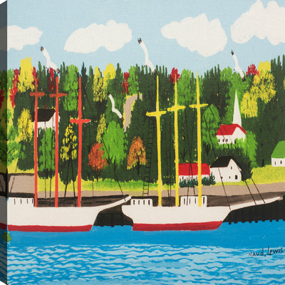 Boats Canvas Wall Art – 21" x 21" | Œuvre d’art murale « Boats » sur toile - 21 po x 21 po