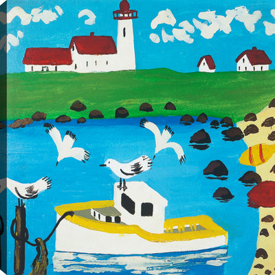 Birds & Boats Canvas Wall Art – 21" x 21" | Œuvre d’art murale « Birds & Boats » sur toile - 21 po x 21 po