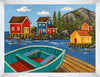 Œuvre d’art encadrée au fini lin « Shore » - 27 po x 35 po