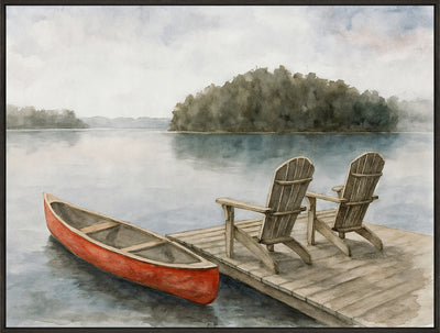By the Lake Framed Canvas Art – 31" x 41" | Œuvre d’art encadrée « By the Lake » sur toile - 31 po x 41 po