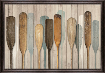Paddles Framed Stucco Art – 27.25" x 39.25" | Œuvre d’art en stuc encadrée « Paddles » - 27,25 po x 39,25 po