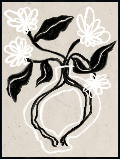 Beige Vase Framed Canvas Art – 31" x 41" | Œuvre d’art encadrée « Beige Vase » sur toile - 31 po x 41 po