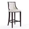 Tabouret bar Fifth Avenue de Manhattan Comfort de 45 po en hêtre - blanc perle et noyer
