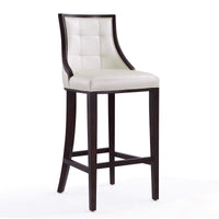 Tabouret bar Fifth Avenue de Manhattan Comfort de 45 po en hêtre - blanc perle et noyer