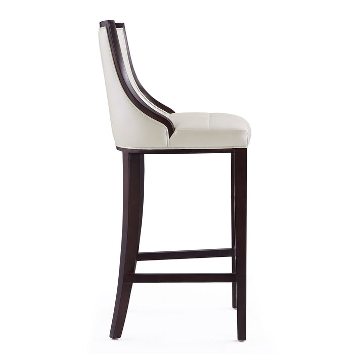 Tabouret bar Fifth Avenue de Manhattan Comfort de 45 po en hêtre - blanc perle et noyer