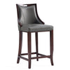 Tabouret bar Emperor de Manhattan Comfort en similicuir - gris galet