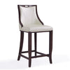 Tabouret bar Emperor de Manhattan Comfort de 41 po en hêtre - blanc perle et noyer
