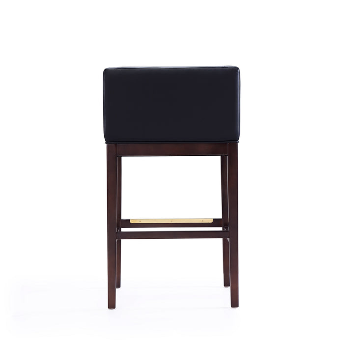 Tabouret bar Kingsley de Manhattan Comfort de 38 po en hêtre - noir et noyer foncé