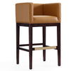 Tabouret bar Kingsley de Manhattan Comfort de 38 po en hêtre - chameau et noyer foncé