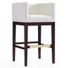 Tabouret bar Kingsley de Manhattan Comfort de 38 po en hêtre - ivoire et noyer foncé