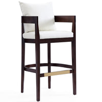 Tabouret bar Ritz de Manhattan Comfort de 38 po en hêtre - ivoire et noyer foncé