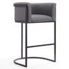 Tabouret bar Cosmopolitan de Manhattan Comfort de 37,8 po en métal - gris et noir