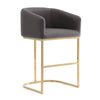 Tabouret bar Louvre de Manhattan Comfort de 40 po en acier inoxydable - gris et noir