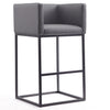 Tabouret bar Embassy de Manhattan Comfort de 38 po en métal - gris et noir