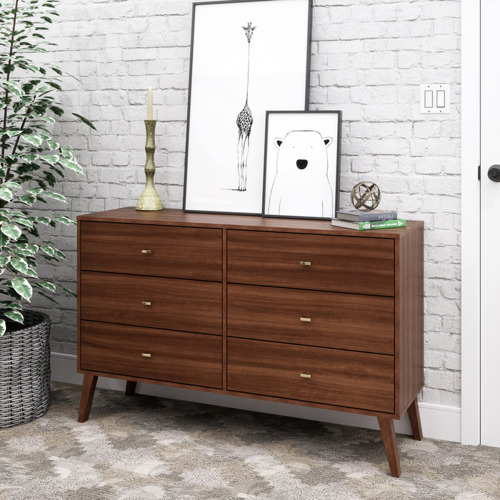 Commode Milo à 6 tiroirs - cerisier