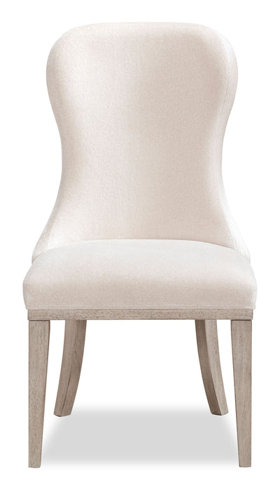 Corsa Dining Side Chair - Light Grey and Ivory Felt | Chaise de salle à manger Corsa - gris clair et feutre ivoire | CORSLDSC