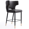Tabouret bar Holguin de Manhattan Comfort de hauteur comptoir de 37 po avec dossier capitonné - gris