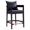 Tabouret bar Ritz de Manhattan Comfort de hauteur comptoir de 34 po en hêtre - noir et noyer foncé