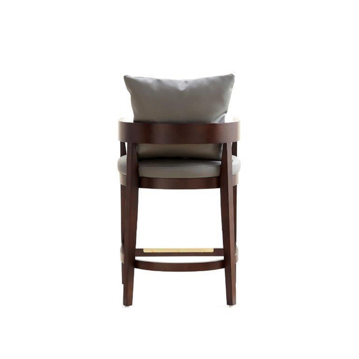 Tabouret bar Ritz de Manhattan Comfort de hauteur comptoir de 34 po en hêtre - gris et noyer foncé
