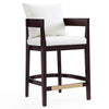 Tabouret bar Ritz de Manhattan Comfort de hauteur comptoir de 34 po en hêtre - ivoire et noyer foncé