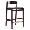 Tabouret bar Klismos de Manhattan Comfort de hauteur comptoir de 36,75 po en hêtre - noir et noyer foncé