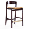 Tabouret bar Klismos de Manhattan Comfort de hauteur comptoir de 36,75 po en hêtre - chameau et noyer foncé