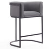 Tabouret bar Cosmopolitan de Manhattan Comfort de hauteur comptoir de 33,8 po en métal - gris et noir