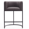 Tabouret bar Cosmopolitan de Manhattan Comfort de hauteur comptoir de 33,8 po en métal - galet et noir