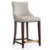 Tabouret bar moderne Shubert de Manhattan Comfort de hauteur comptoir en similicuir - gris clair