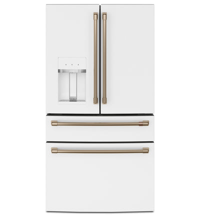 Cafe 36" 27.8 Cu. Ft. French-Door Refrigerator - Matte White - CVE28DP4NW2 | Réfrigérateur Café de 27,8 pi³ et de 36 po à portes françaises - blanc mat - CVE28DP4NW2