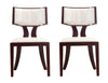 Ensemble 2 chaises de salle à manger Pulitzer de Manhattan Comfort en similicuir - blanc perle et noyer