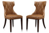 Ensemble 2 chaises de salle à manger Reine de Manhattan Comfort en similicuir - brun clair et noyer