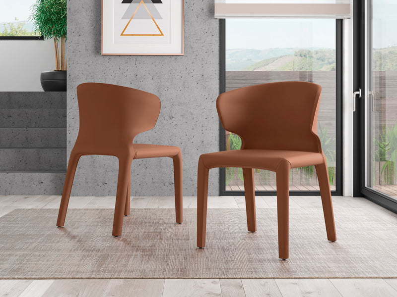 Ensemble 2 chaises de salle à manger Conrad de Manhattan Comfort en similicuir - brun clair